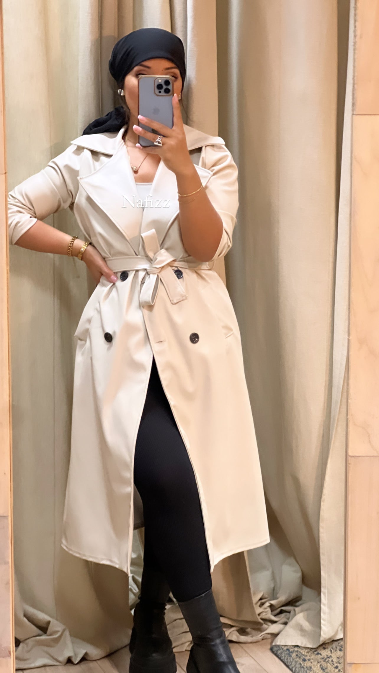 Veste Trench simili cuir  Simply beige