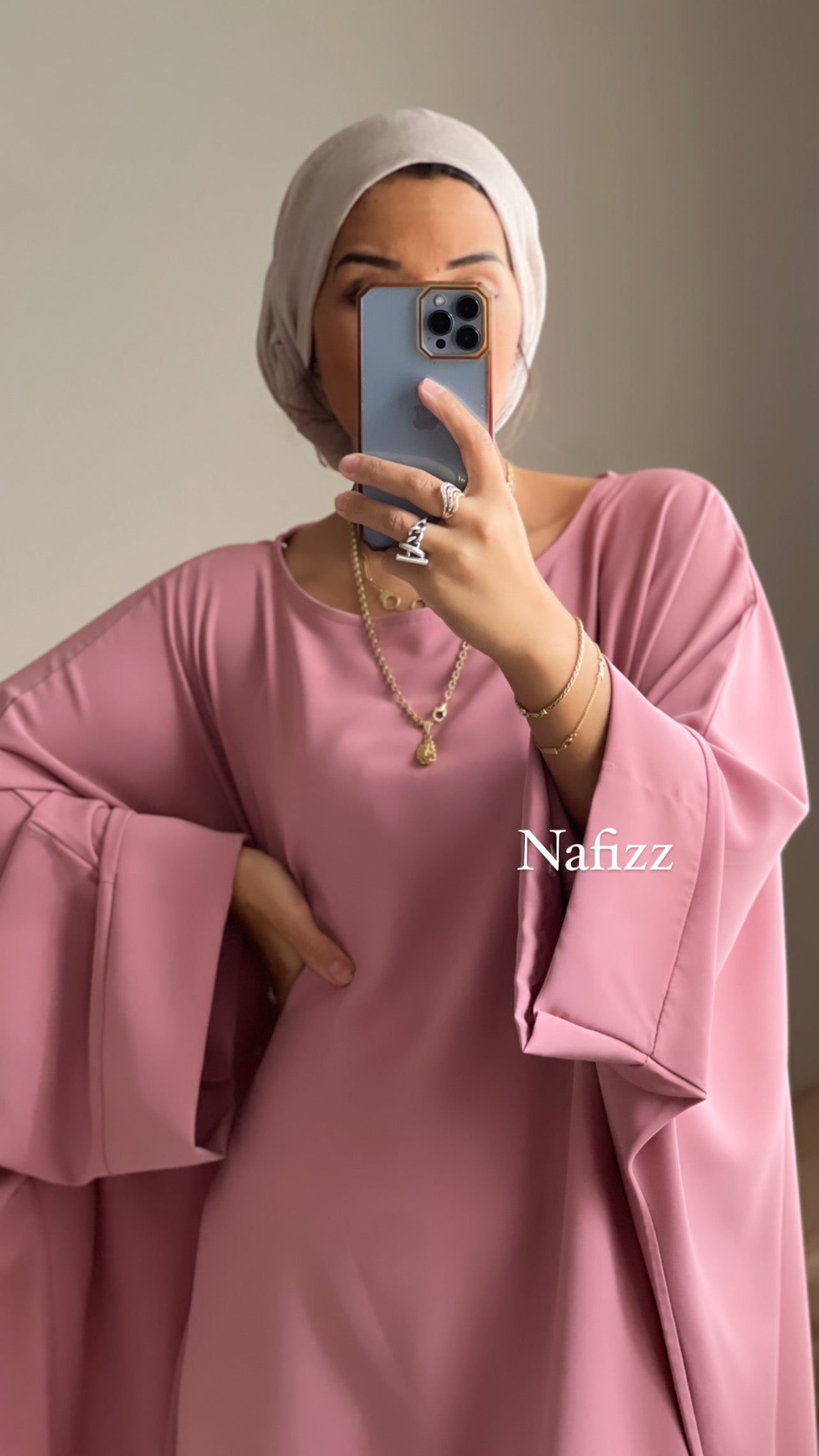 Robe Abaya Saoudiya rose